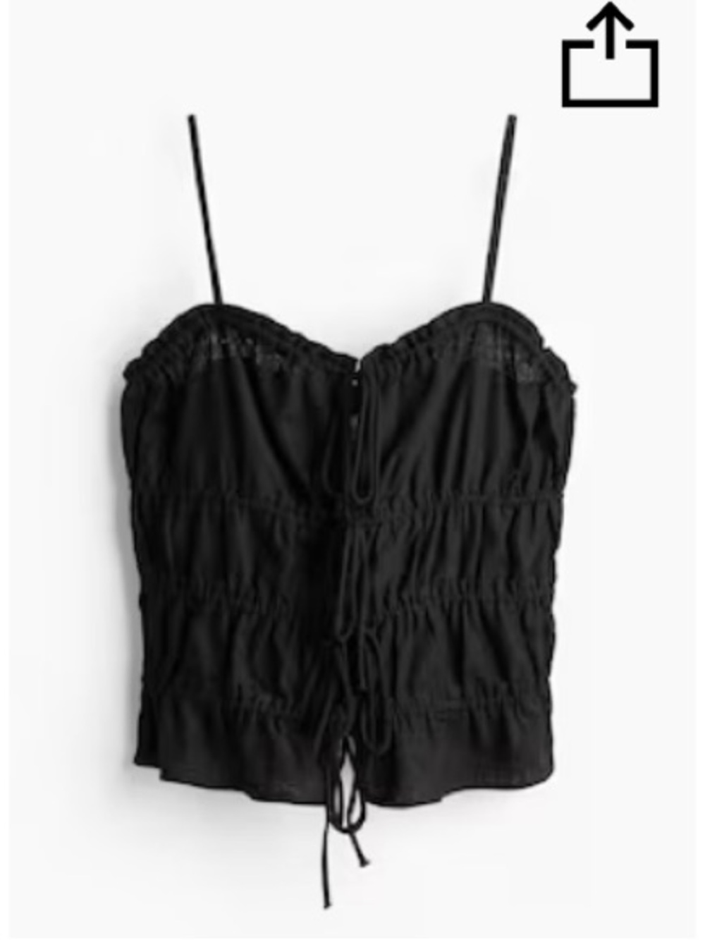 H&M Black Drawstring Ruched Camisole